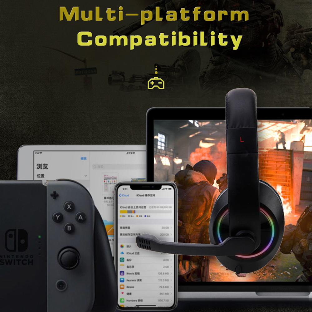 Kabelgebundene Gaming-Kopfhörer, Gamer-Headset mit Mikrofon für Computer, Laptop, PS4, Play Station 4, Nintendo Switch, Tablet