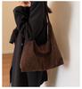 Women's Retro Suede Autumn Tote Bag - Versatile, Large Capacity Shoulder Bag