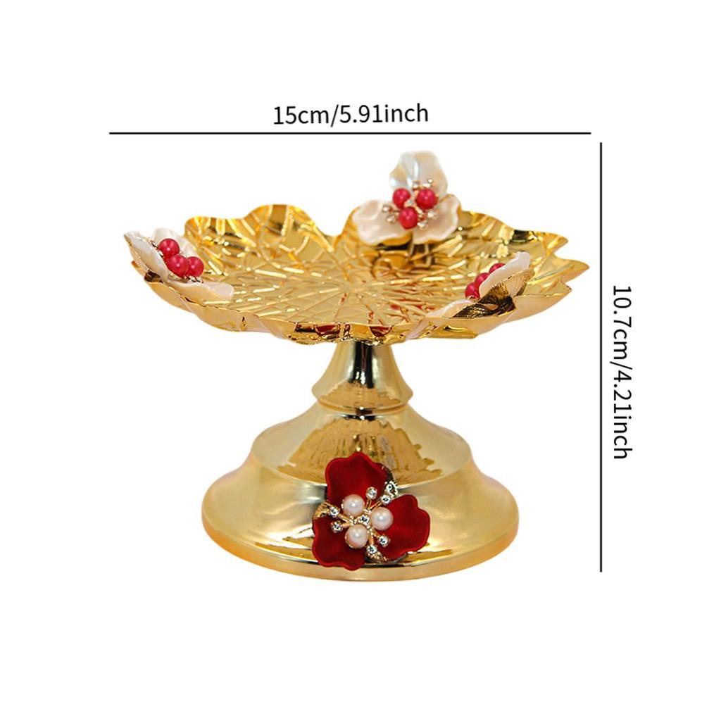 Pedestal Fruit Bowl Multiuse Retro Food Storage Dish Dessert Display Plate for Household Table Living Room Dinning Room Office