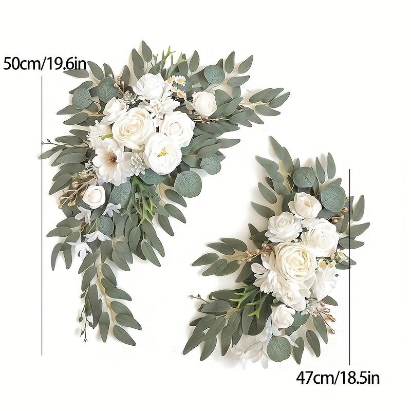 

Набор из 2 искусственных цветочных композиций. Элегантный свадебный декор для церемонии и банкета. Батарейки не нужны. Покупайте сейчас! зелёный