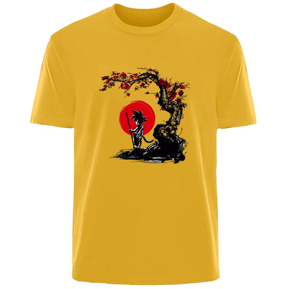 Kreativní Retro Potisk Goku Letní Pánské 100% Bavlna Pohodlné Prodyšné Ležérní Módní Tričko Pánské Outdoor Street Wear