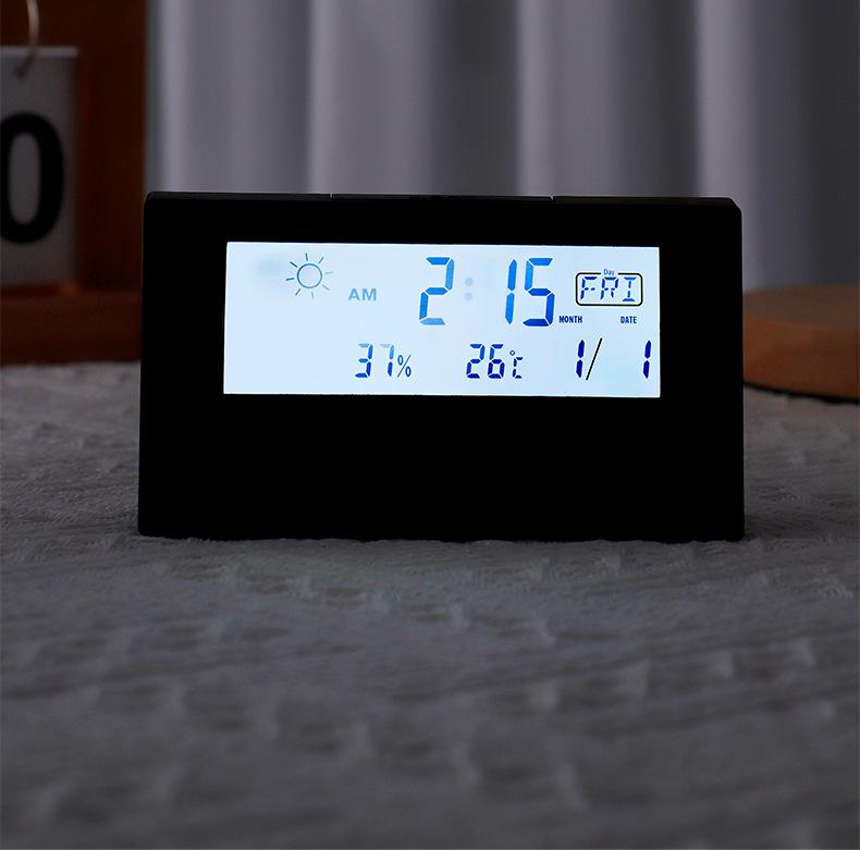 Cross-border Luminous Alarm Clock with Thermometer and Hygrometer - Weather Display for Students