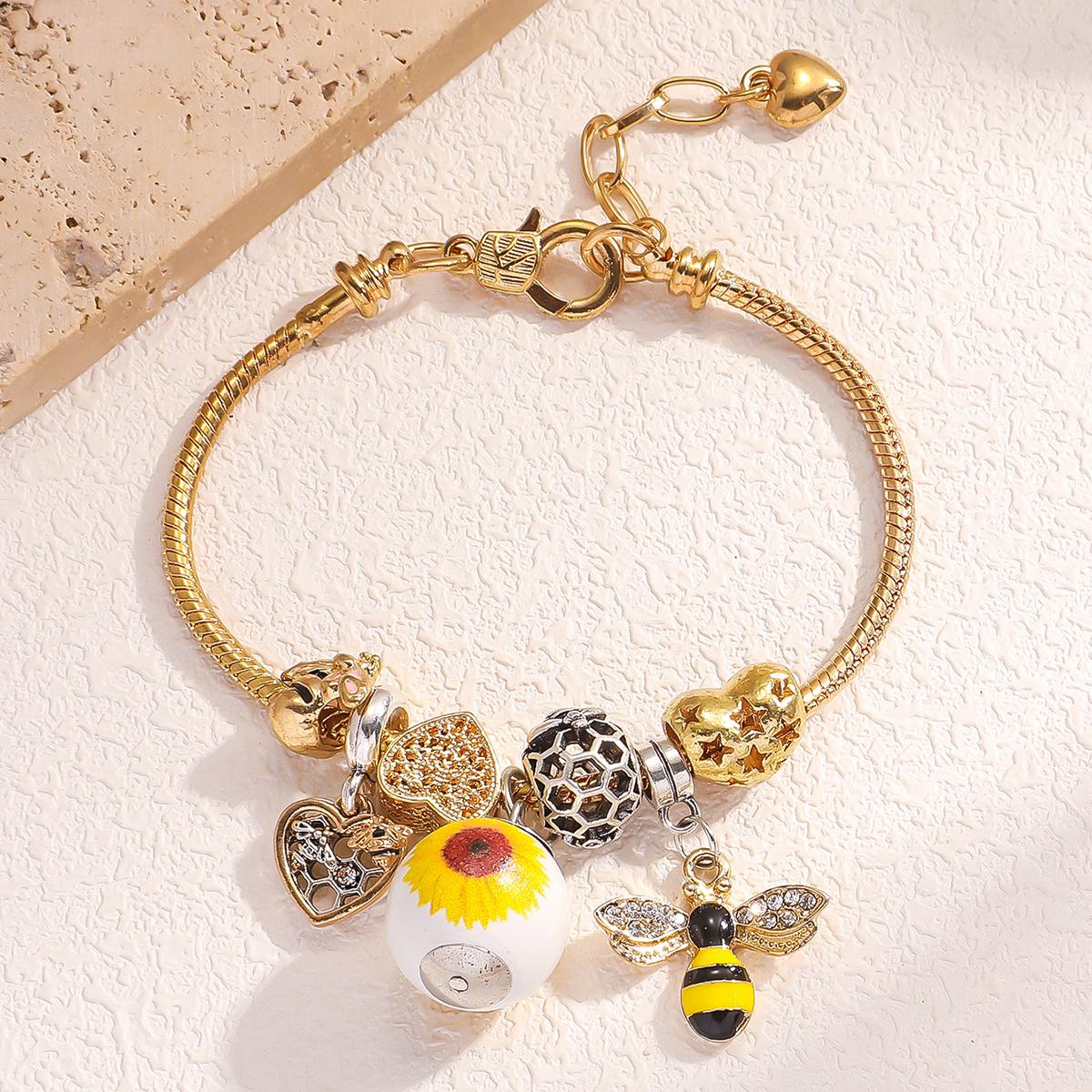 

1 предмет продаваемой бижутерии, браслет в стиле семьи Пан, женский браслет с подвеской в виде маленькой пчелки, браслет-ниша