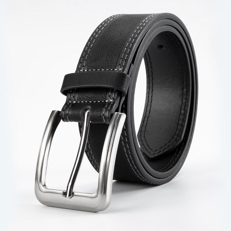 

Мужской повседневный деловой ремень с пряжкой - универсальный для джинсов 110 cm чёрный