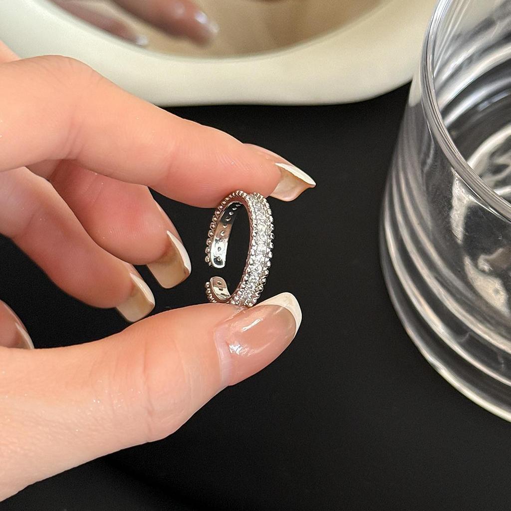 Luxury Zircon Pearl Open Ring: High-End Versatile Fashion Jewelry for a Chic Statement