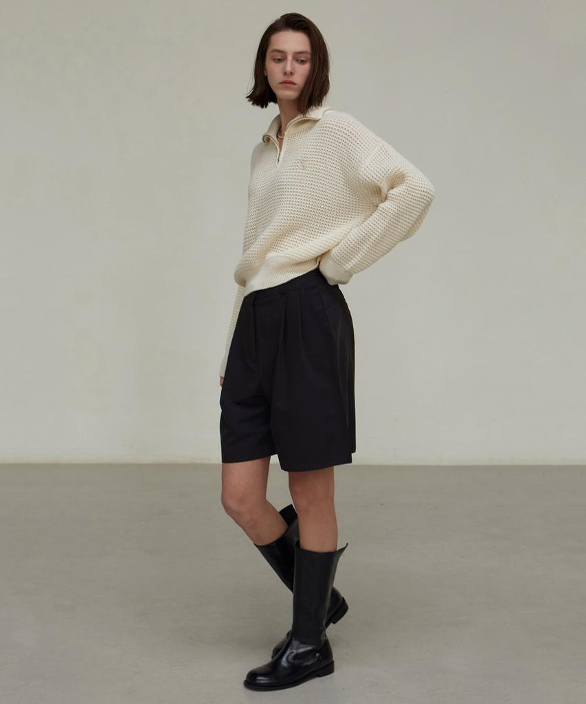 Nigaennikol Two Pintuck Bermuda Pants_5 Color (A Type)
