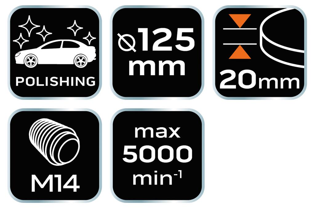 Polishing felt 125 x 20 mm, M14