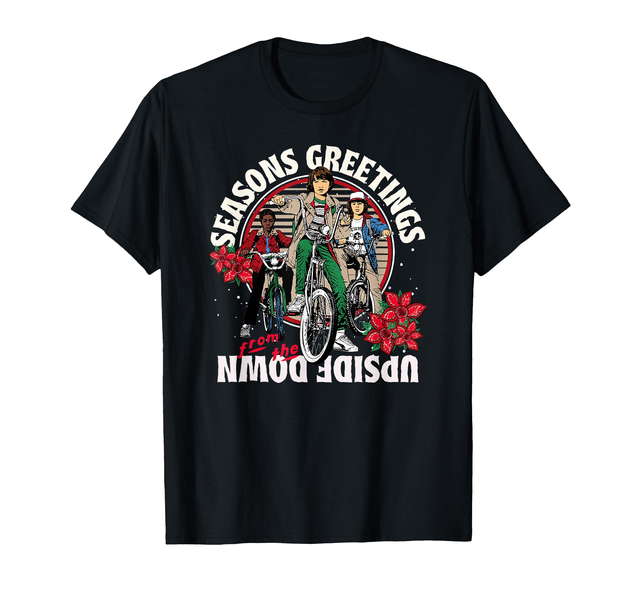 

Stranger Things Christmas Greetings From The Upside Down T-shirt чёрный