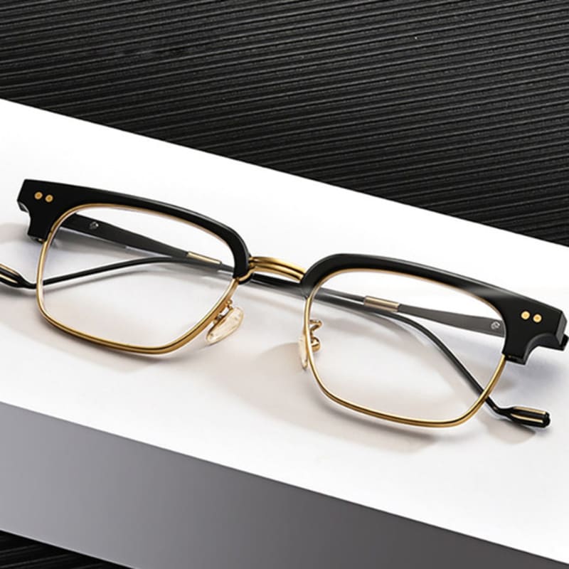 

LOOKING4U Neo Retro 52010 Half Frame Horn-Rimmed Glasses Gold GOLD