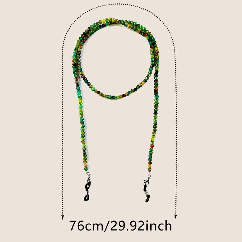 Lightweight Colored Glass Glasses Chain Vintage Handmade Beads Glasses Hanging Rope Adjustable Anti Loss Mask Chain Men Women