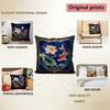 Lotus Koi Fish Enamel Style Throw Pillow Covers Pattern Cushion Cover Suitable For Sofa Bedroom Car Pillow Cover