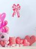 1pc Large Valentine's Day Bows for Wreath, Pink Heart Wreath Bows Valentine Love Bows for Front Door, Wedding Romance Burlap Orn