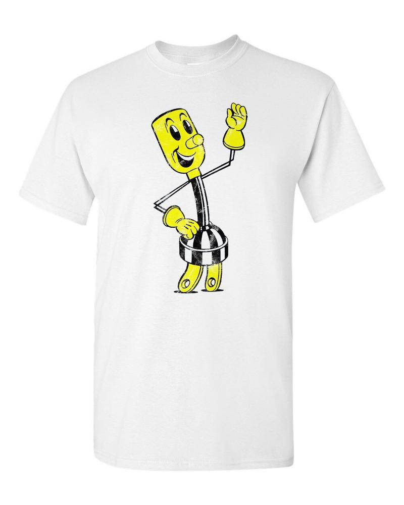 

Retro Ad Art Tee T Shirt Vtg Willie Wirehand Electricity Novelty Advertising Car 3XL