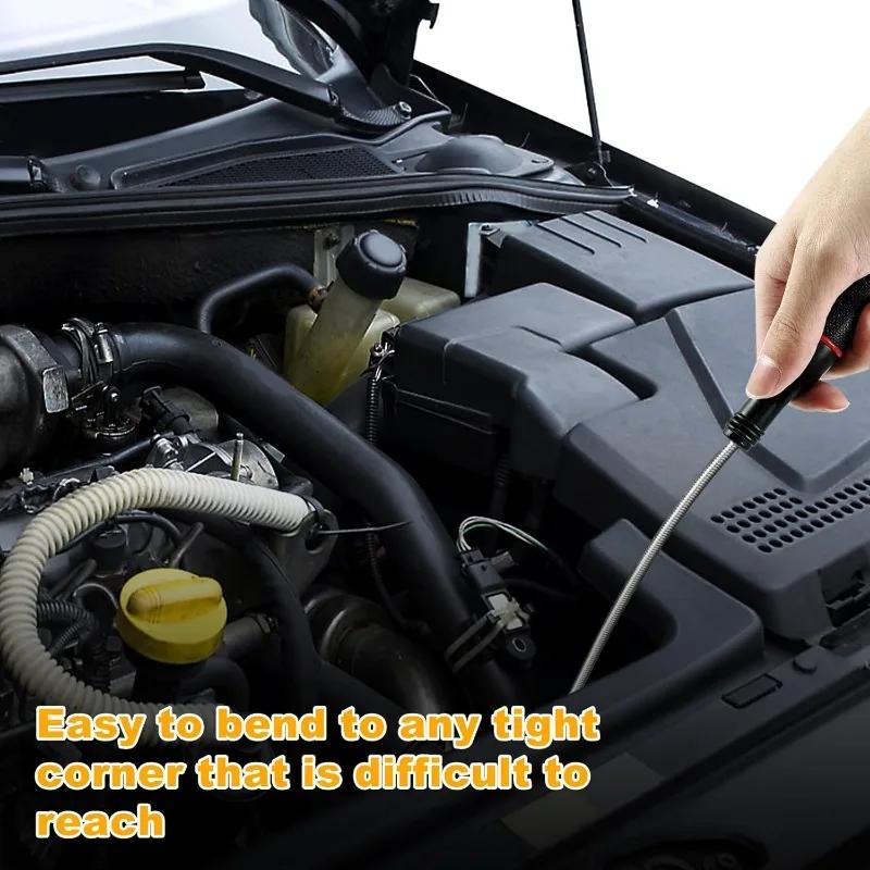 Flexible Magnetic Pickup Tool Bendable Snake Pickup Bendable Suction Bar for Locate Falling Objects Reach Sink Drains Pick Up