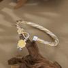 Exquisite Fried Dough Twists Bracelet Antique Open Bracelet Chinese Style Bracelet  Cultural Wear