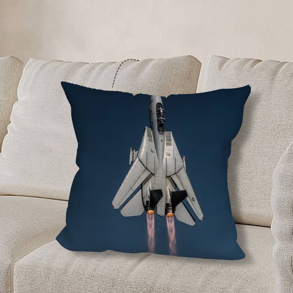 F-F35 F-Fighter Jets F22 Pillow Case Anti-dustmite Pillowcase Invisible Zipper Silky Short Plush Sofa Cushion Cover