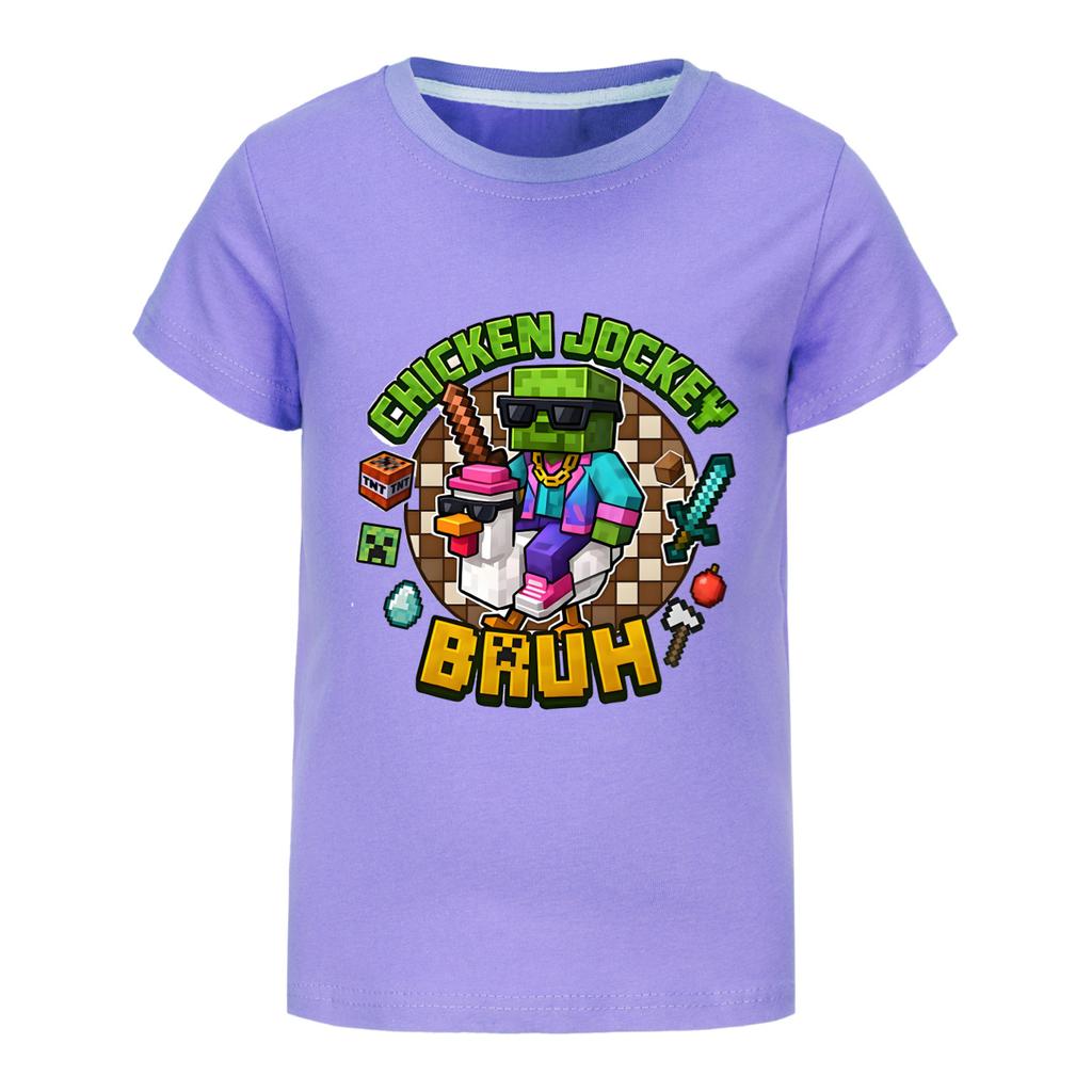 Chicken jockey summer short-sleeved T-shirt and pants suit for middle and large children 4519
