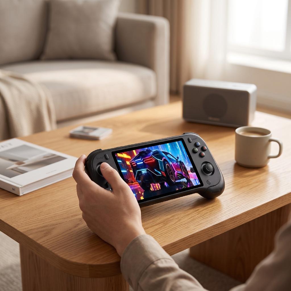 Handheld Game Console Retro Handheld Video Game Console with 5.5 Inch   Screen Dual Hall Effect Joysticks RGB Lights