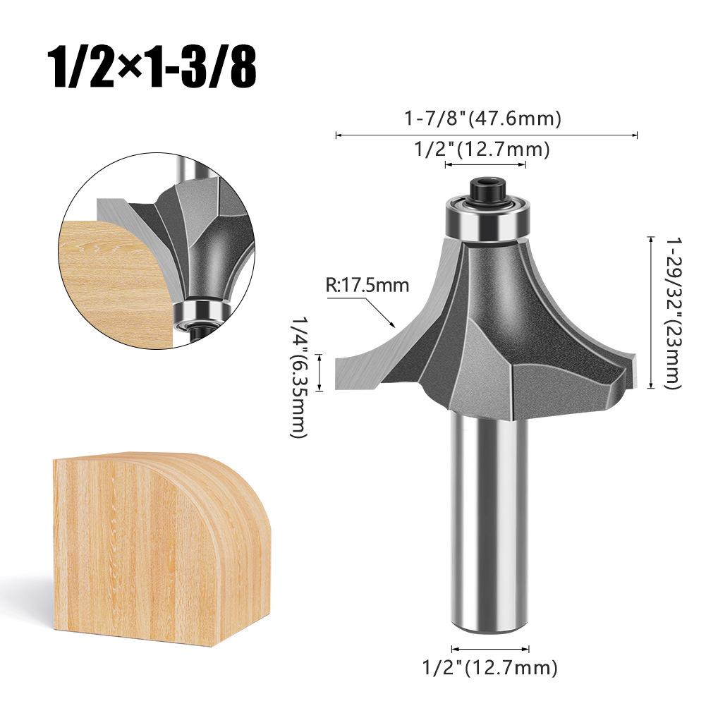 1/2 Handle Fillet Cutter Chamfering Milling Cutter, Commonly Used Fillet Cutter Preferably Tungsten Steel Alloy Fillet Cutter Trimming Machine Tool