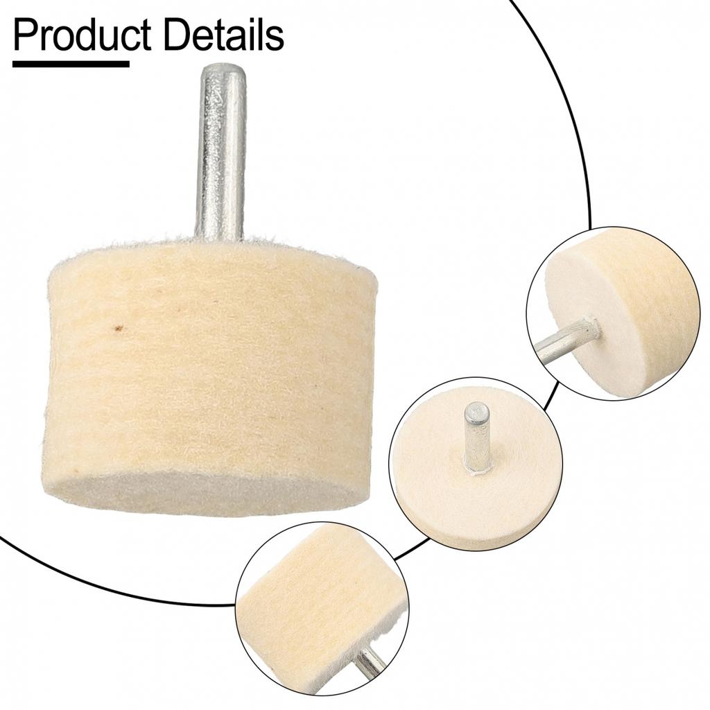 Easy to Use Wool Felt Mounted Polishing Wheel 6mm Shank Drill Attachment
