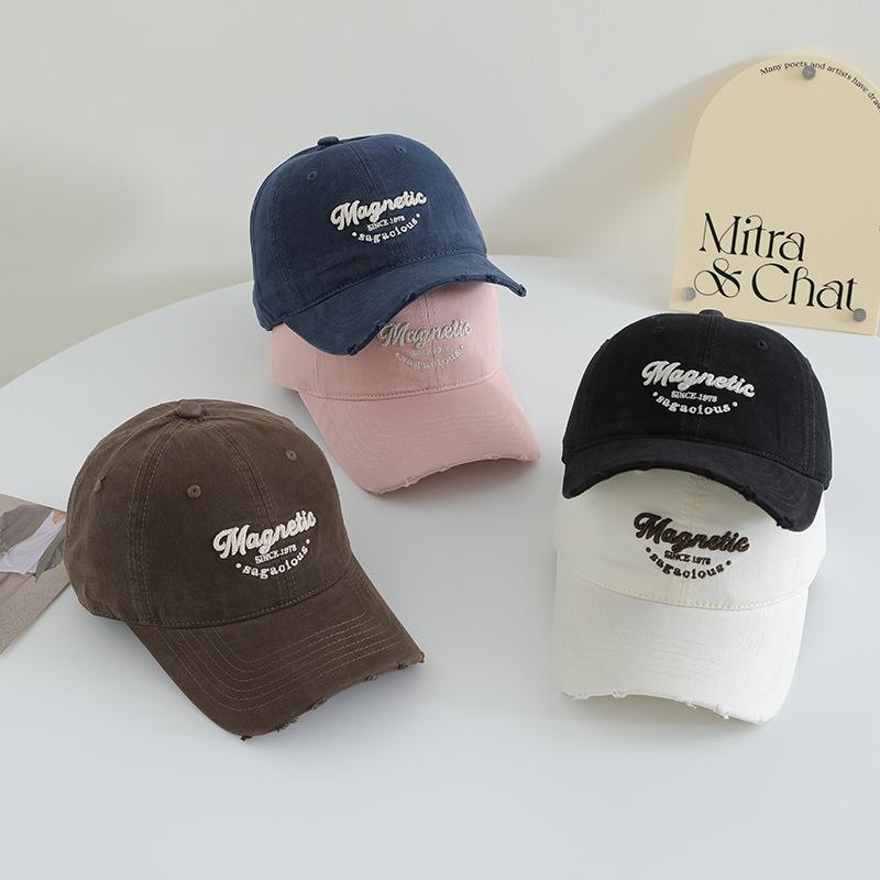 Korean Cute Big Head Sieve Baseball Hat for Men and Women Same Korean Style Fashion Soft Top Couple Baseball Cap Showing Small Face
