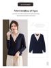2025 Fashionable Mom's Knitted Two-Piece Look Lapel Sweater - Long-Sleeve Top for Middle-Aged Women, Perfect for Spring & Autumn