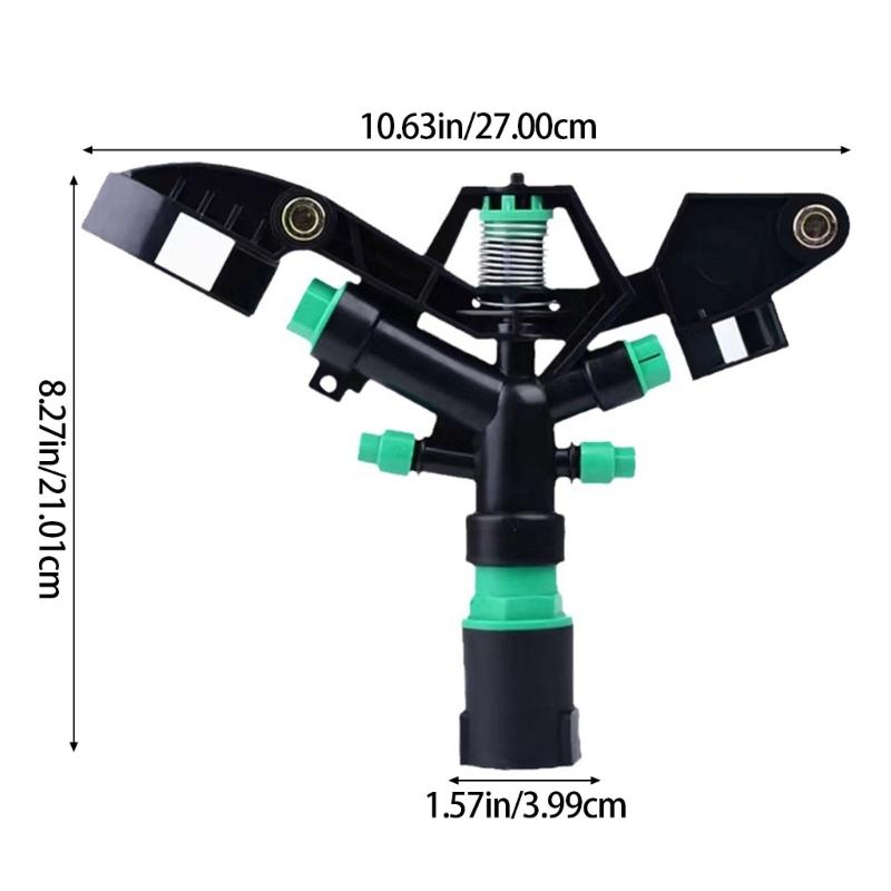 Professional 360 Rotating Plastic Sprinkler Head 4 Adjustable Nozzles Wide Area Watering For Agriculture Gardens Lawns