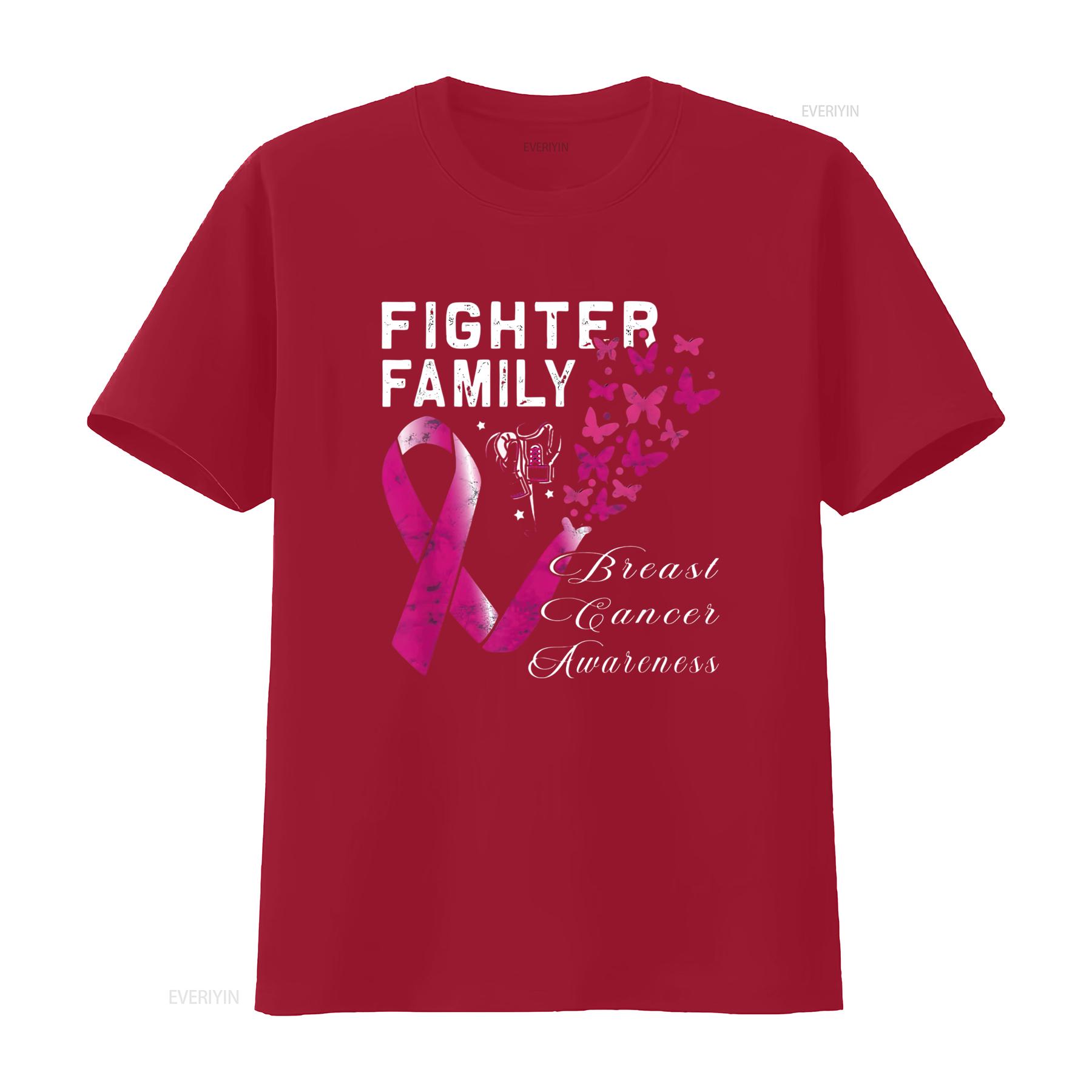 

Womens Breast Cancer Awareness Fighter Family T Shirt Black vintage Washed Slightly Soft Unisex graphic homme Stretched S