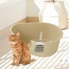 Cat Litter Box Portable Deep Loo Large Space Bedpan Open Top Pet Tray