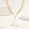 Pearl Y Necklace, 18K Gold Plated Stainless Steel, Waterproof Tarnish Free Lariat Choker Layering Jewelry Gift for Her