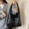 Women's Large Capacity PU Leather Solid Color Shoulder Bags 2025 Winter Retro Tote Bags Luxury Designer Trend Female Handbags