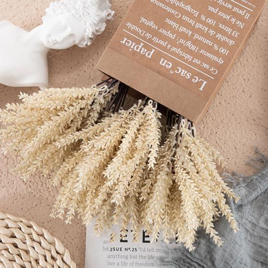 2 Pcs Artificial Wheat Stalks Faux Corn Stalks Bouquet Fake Wheat Ear Blossoms for Home Kitchen Office Flower Arrangement Wedding