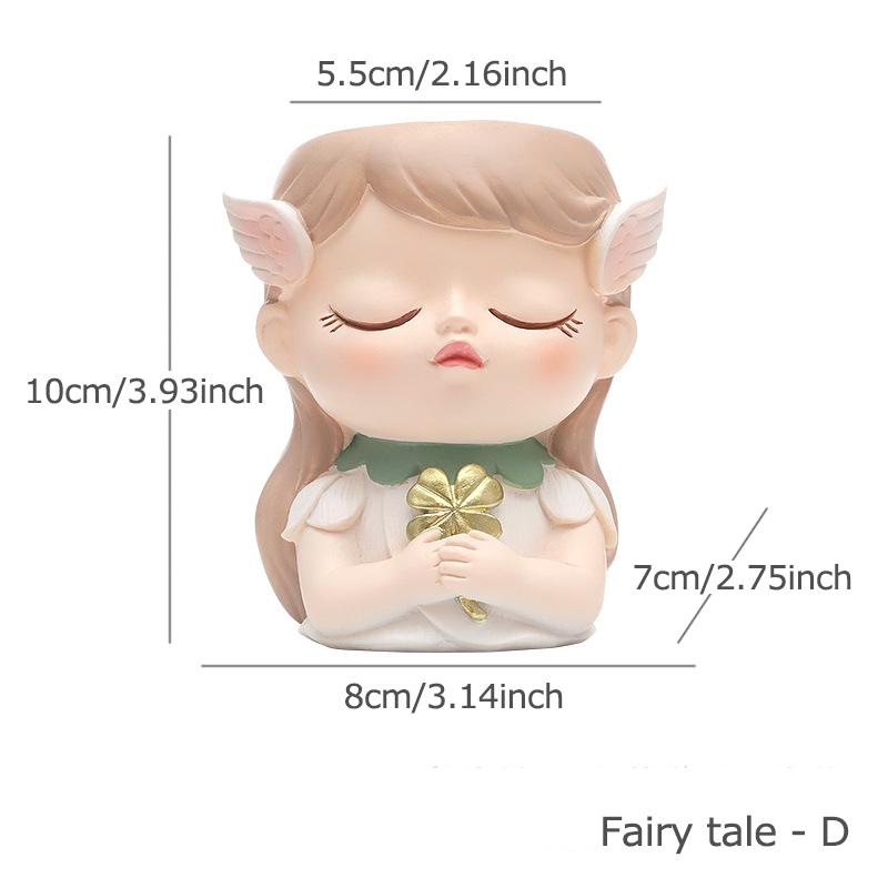 Cute Girl Flower Pot for Succulents, Decorative Planters Girls Portrait Garden Pots for Home Decor Desktop Ornamentpotsforplants