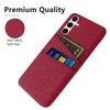 For Samsung Galaxy S25+ Case Cloth + Hard PC Phone Cover with Dual Card Slots