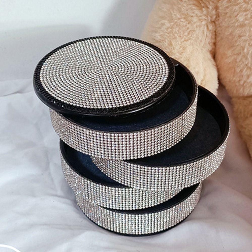 Sparkling Rotating Jewelry Storage Box 4 Layers Bracelet Display Case Desk Organizer