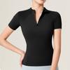 Yoga T-Shirts Zip Gym Tops Short Sleeve Seamless Nylon Crop Top Training Shirts Quick Drying Women Sportswear Women's Running Shirt