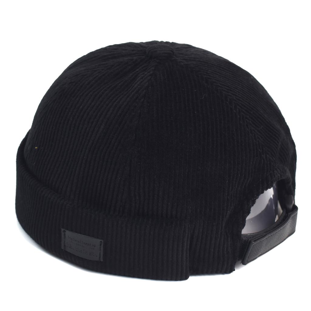 Retro Beanie Hat Unisex Solid Cap Streetwear Hip Hop Brimless Hats Vintage Corduroy Docker Caps For Men Adjustable Dome Hats