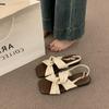 Vintage Casual Gentle Evening Breeze Open-toed Sandals Women's Summer 2025 New Soft Leather Cross-strap Flat Beach Shoes