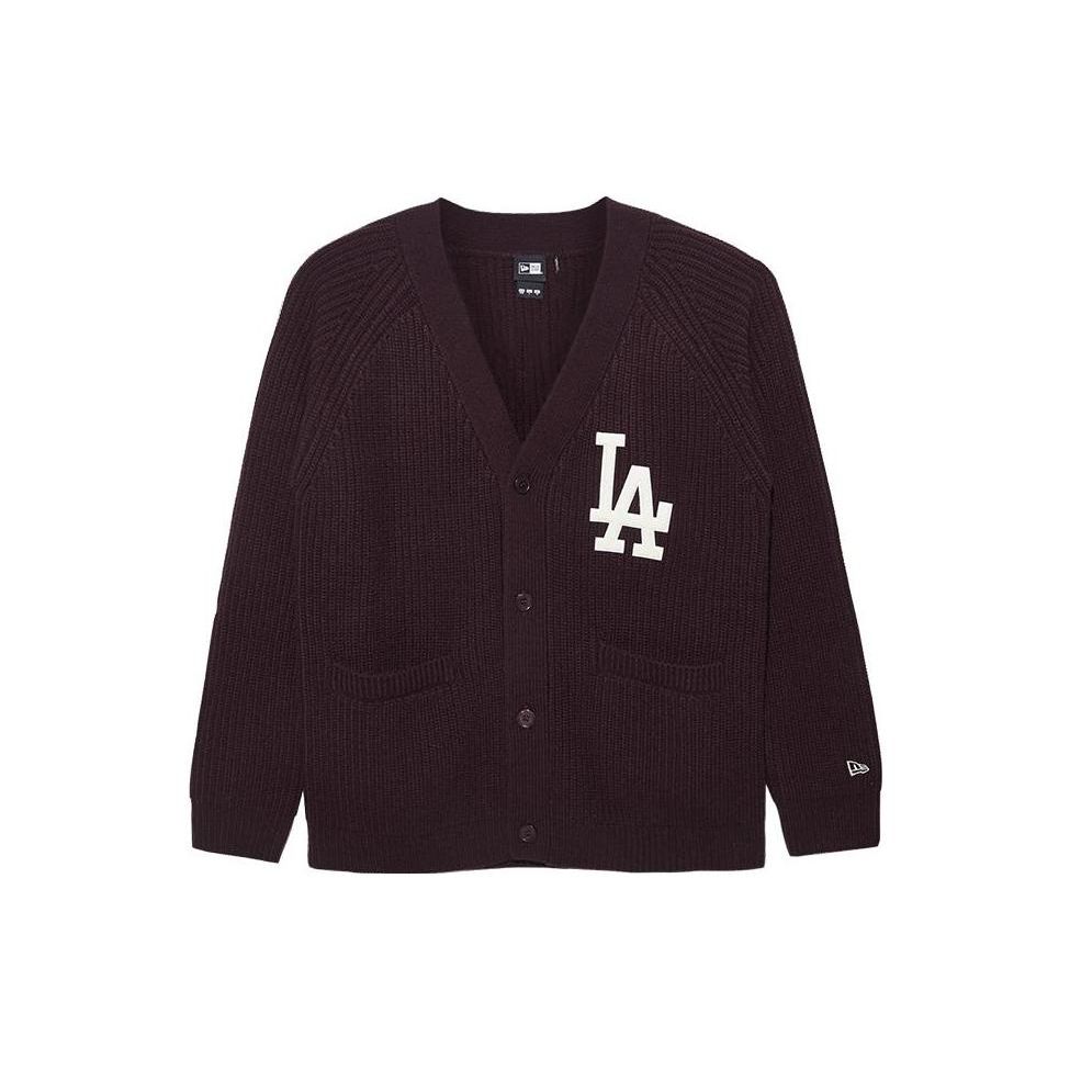 New Era MLB Cardigan V-Ausschnitt Einreiher Langarm Pullover Unisex Pullover Dunkelrot 13341524
