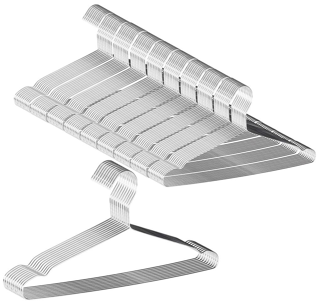 AUV Stainless Steel and for and 42cm Wide X High Hangers, 100-Piece Set, Non-Slip, Rust-Resistant, Bend-Resistant, Laundry, Skirts, Pants, Coats,