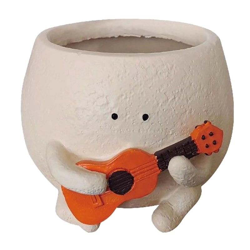 Face Planter Pots For Indoor Plants Cute Guitar Plant Pot, Smiley Face Flower Pots Succulents Planter Gift Ideal