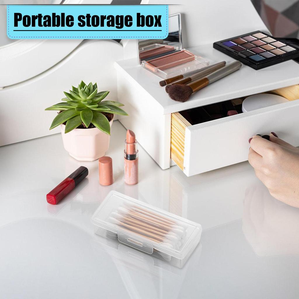 S/L Portable Cotton Swab Dispenser Travel Cotton Swab Storage Box Small Transparent Cotton Ball Holder Cotton Swab Holder Case