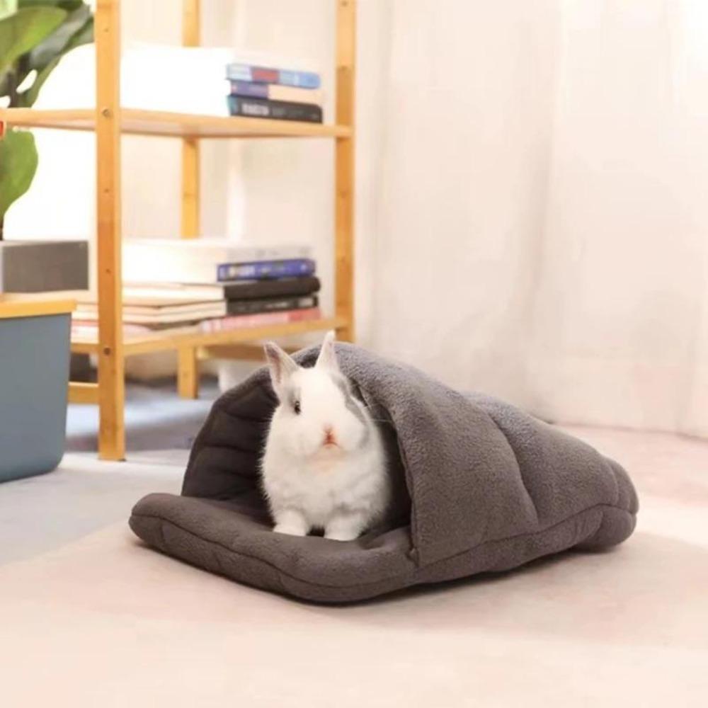 Katzenhunde Bett Kaninchenhöhle Schlafplatz Meerschweinchen Versteck Gemütliches Haus Haustier Weich Warmes Fleece Winter Hausschuhe Kissen Kleintiernest