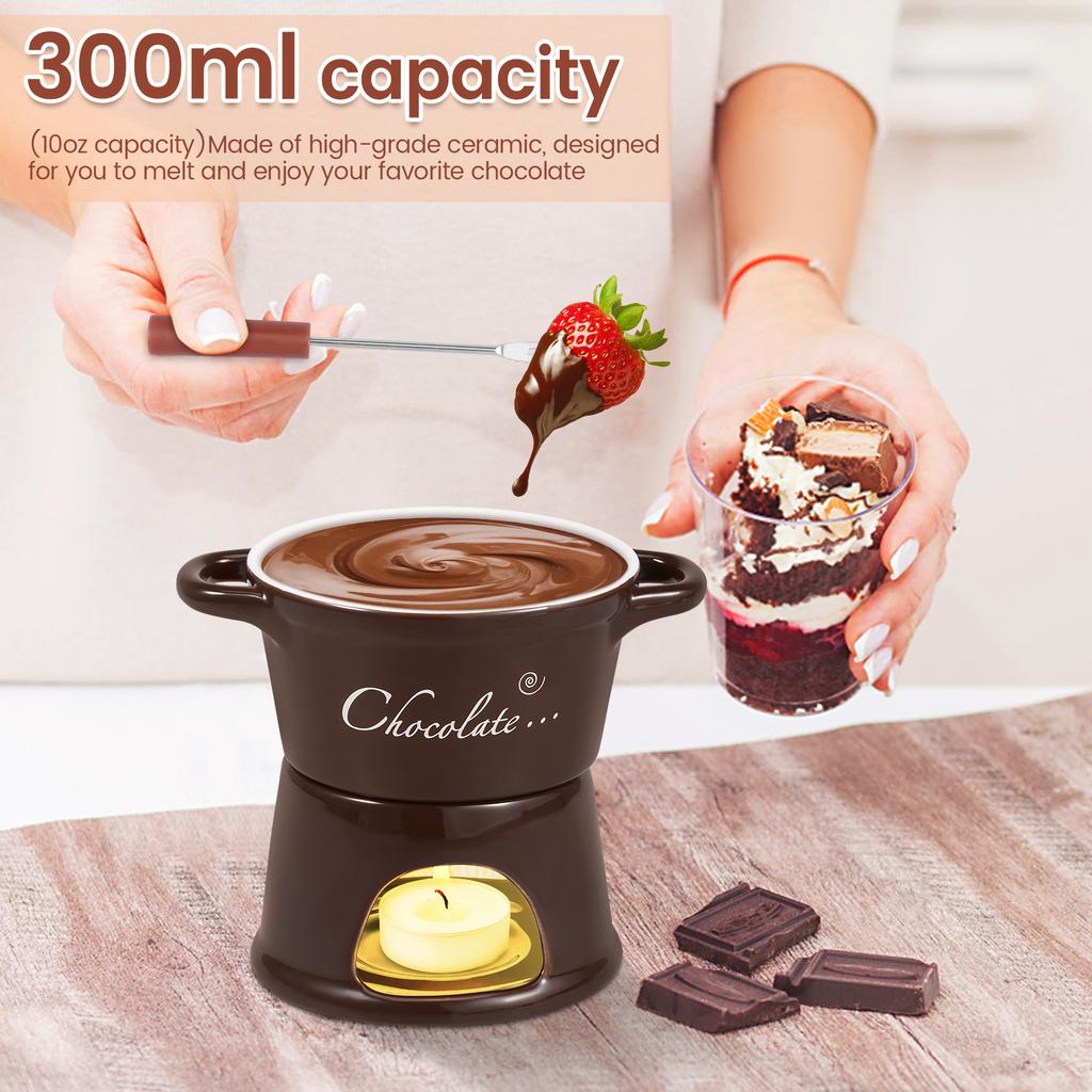 Hrnek na horkou keramickou čokoládu na tření s vidličkou Hrnek se svíčkou Hrnek na tavení čokolády Nádobí Kreativní domácí potřeby na pití