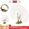 Children's Wildlife Toy: Green & White Peafowl Bird Figurines