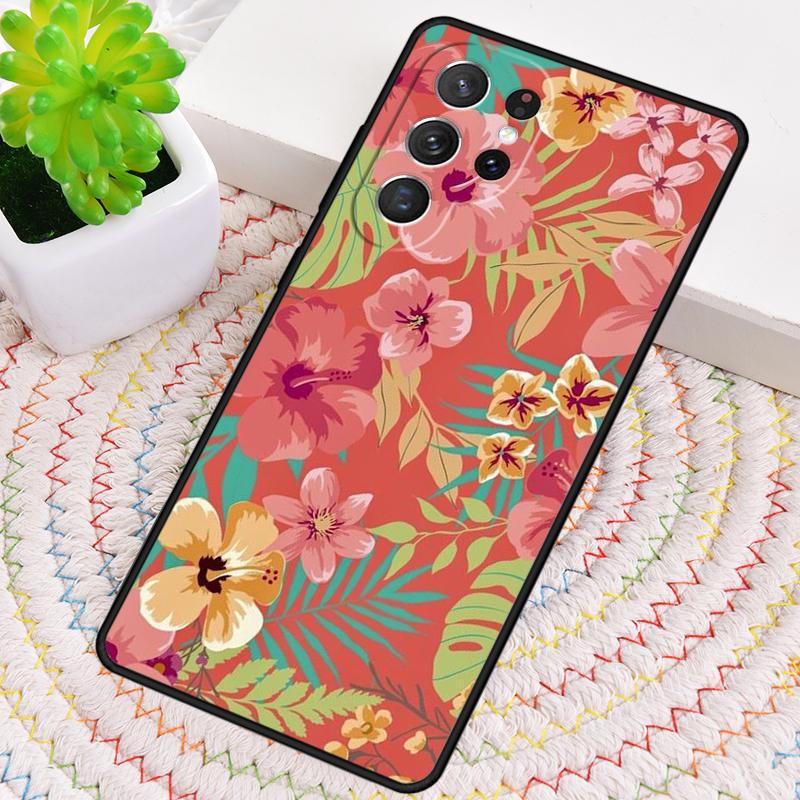 Tropical Flowers TPU Phone Case For Samsung Galaxy Note 10 Pro S26 S25 S24 S23 S22 Ultra Plus S21 FE S20 Shockproof Cover