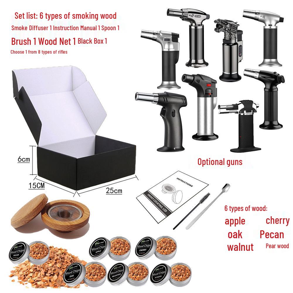 Oak Wood Cocktail Smoker Kit with Wood Chips and Lid