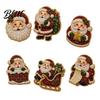Faux Pearl Painting Magnet 6Pcs DIY Fridge Magnet Santa Snowman Stocking Tree Refrigerator Crafts Gingerbread Snowflake Handmade Rhinestone