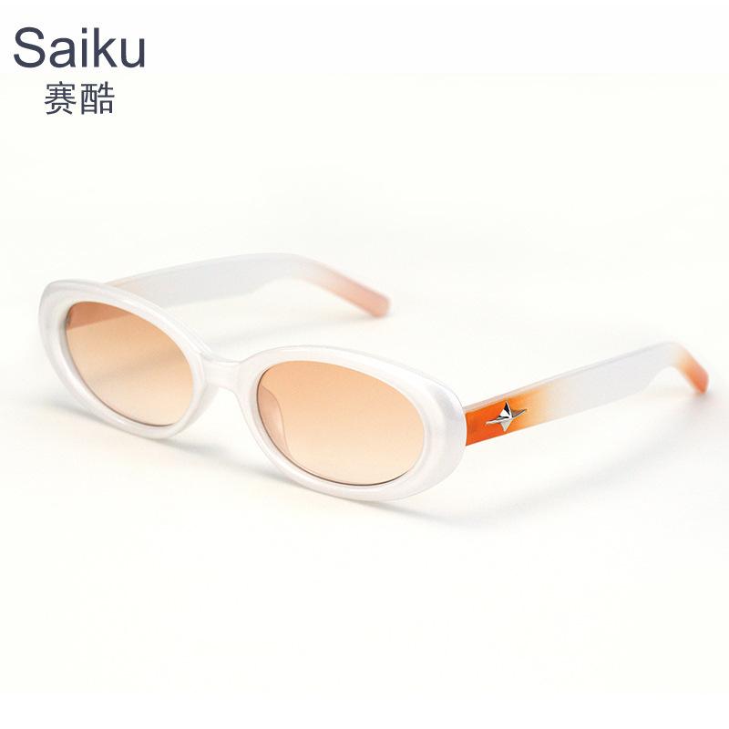 New Versatile Trend Sunglasses Premium Sense Driving Cat Eye Sunglasses Men's and Women's Street Shooting Glasses Han Chao