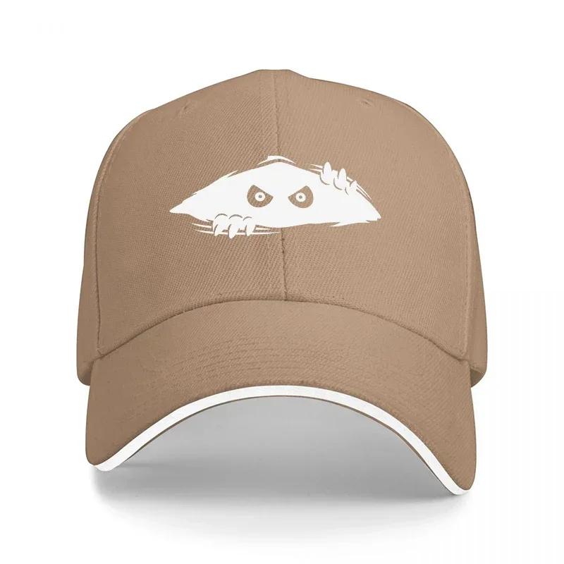 Peeking Ghost Face Baseball Cap Black And White Design Adjustable Hat For Men And Women Fashion Statement Accessory